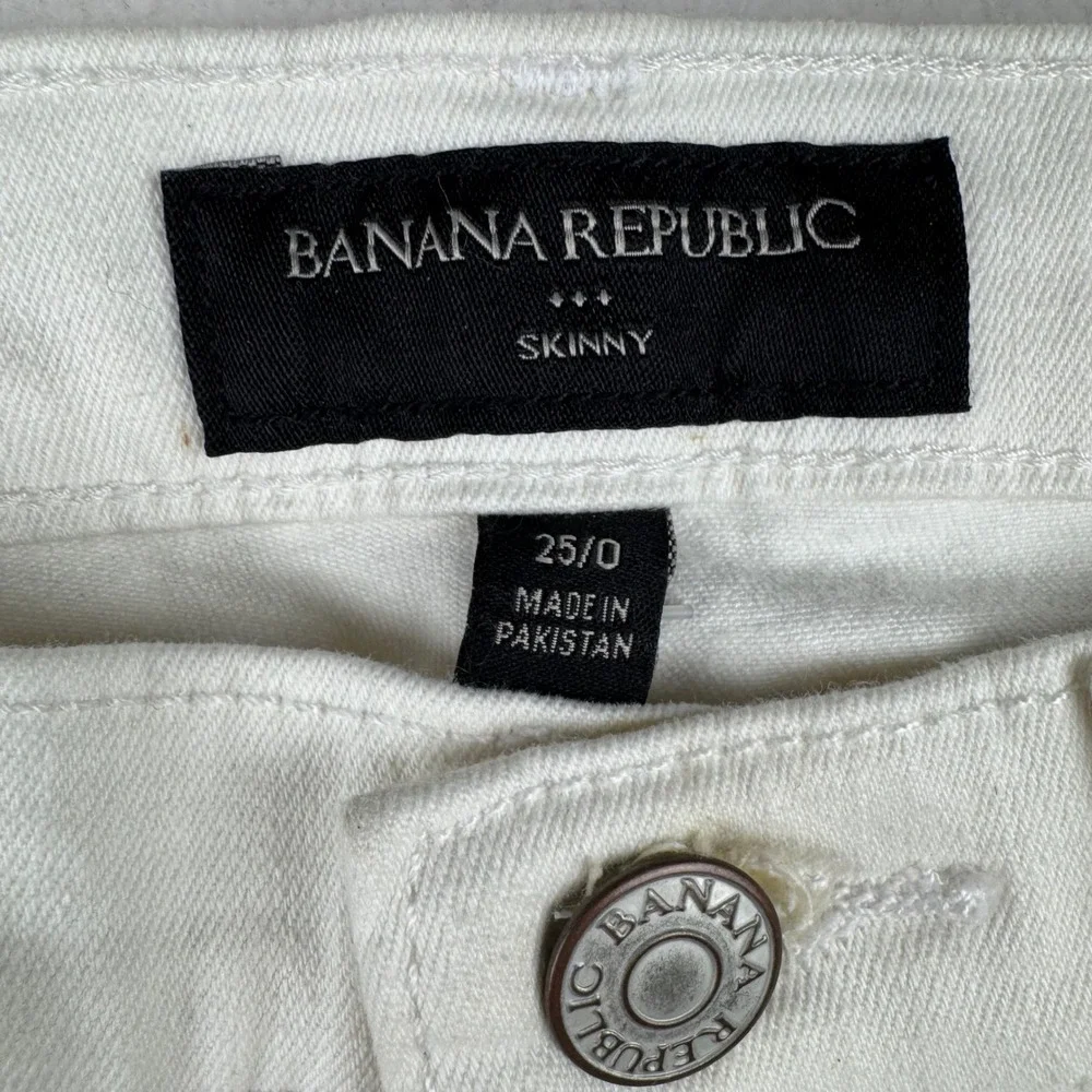 Banana Republic Sculpt Skinny Jeans Size 25/0 Mid Rise Stretch‎ Denim White NEW